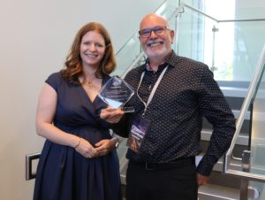 Pierre Désormeaux and Amanda Hawkins at Boardroom Dedication During 75th Anniversary Open House